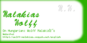 malakias wolff business card
